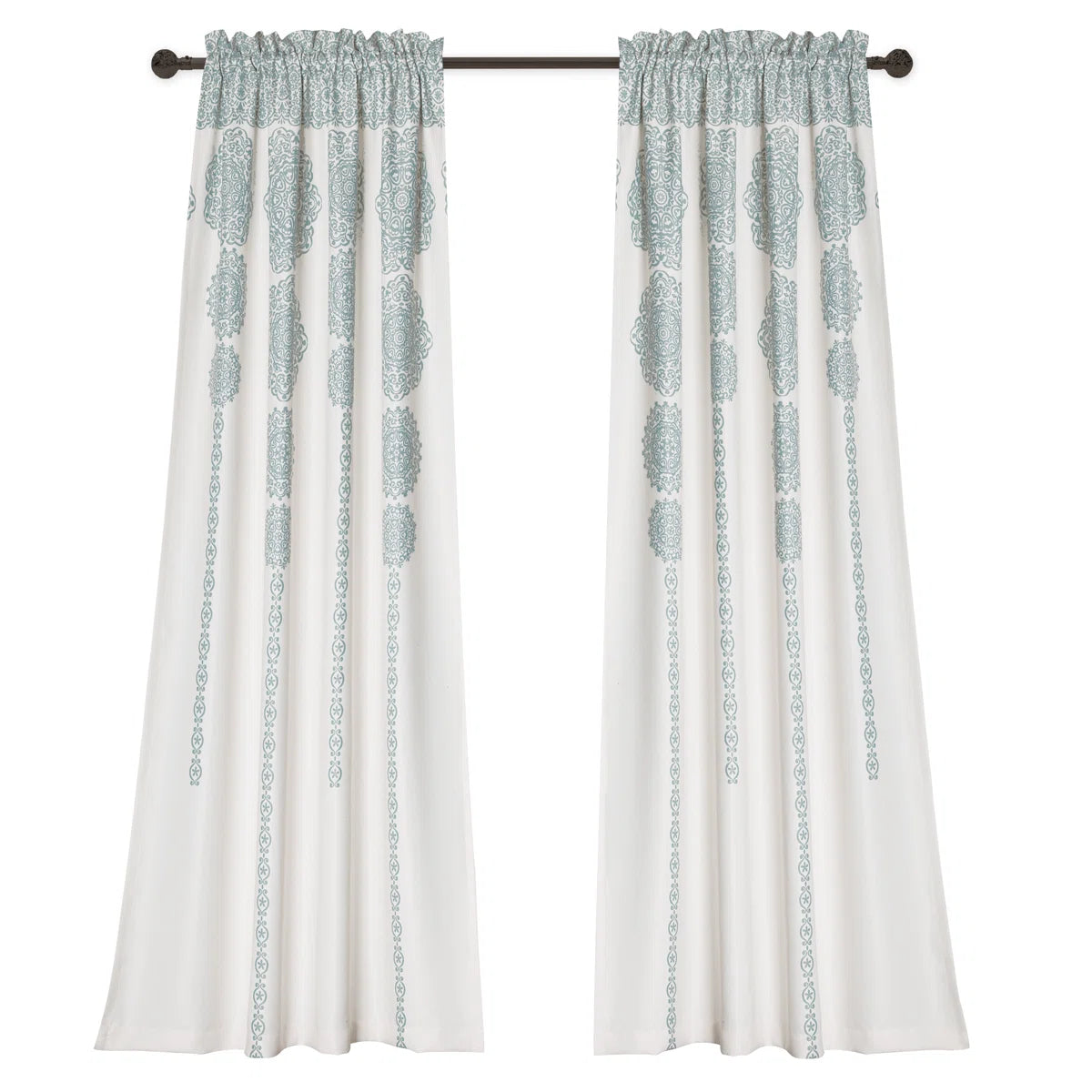 Stripe Medallion Room Darkening Curtain Pair (Set of 2)