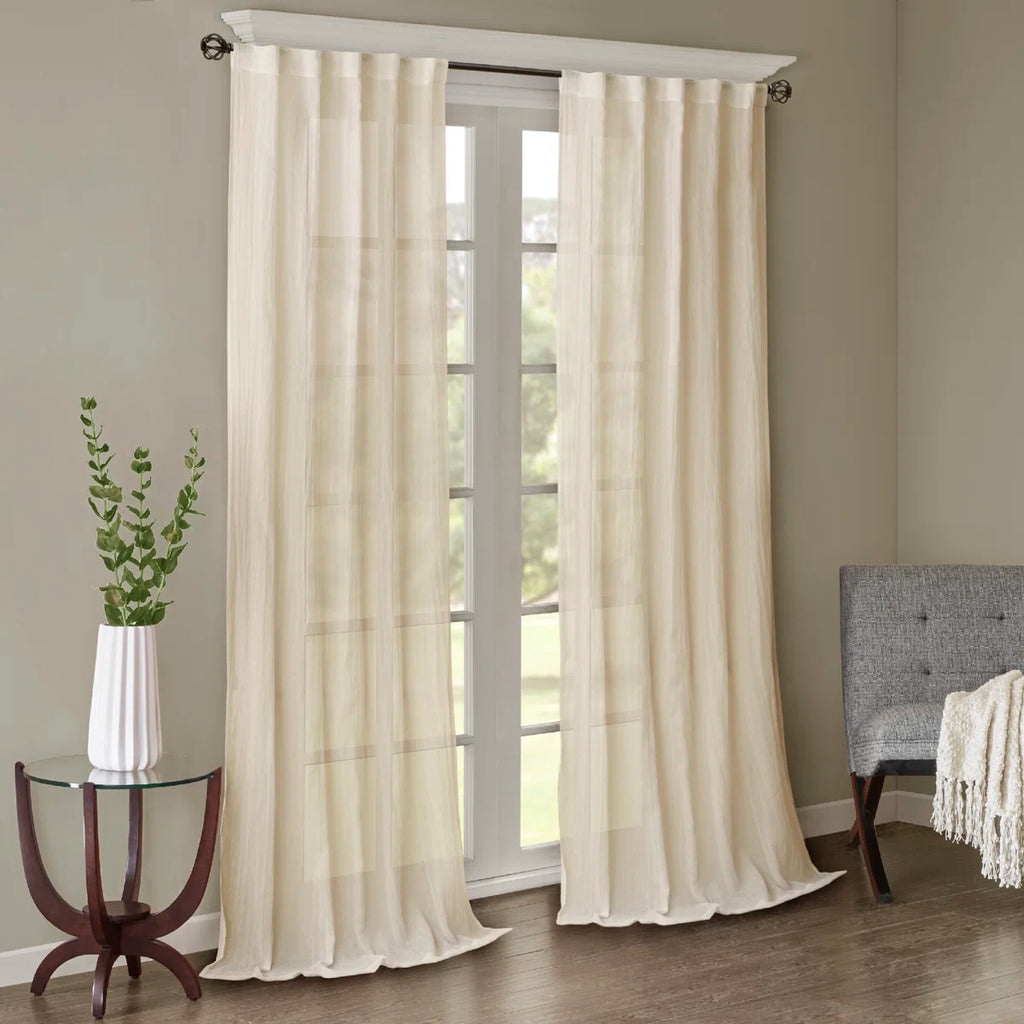 Harper Solid Crushed Curtain Panel Pair (Set of 2)