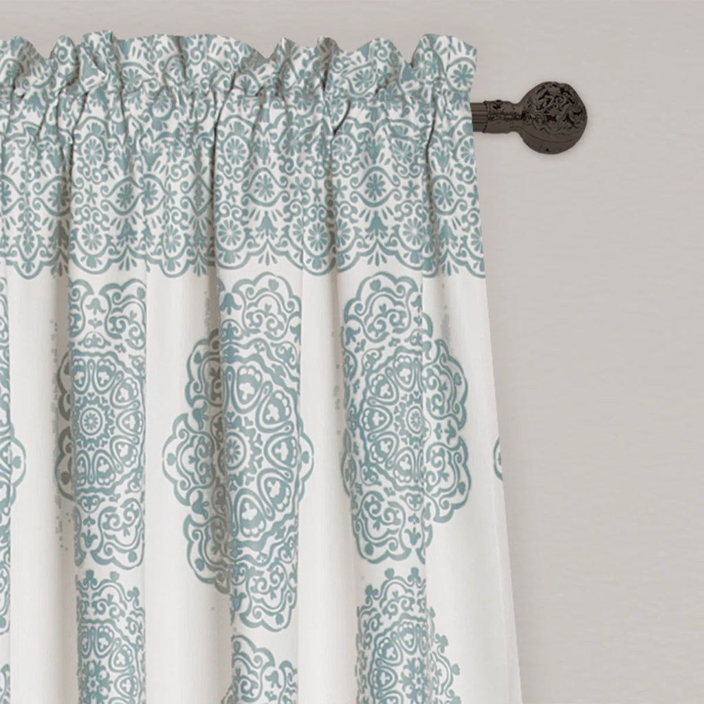Stripe Medallion Room Darkening Curtain Pair (Set of 2)