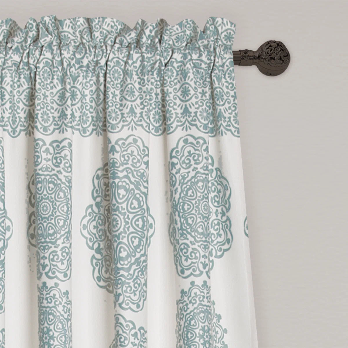 Stripe Medallion Room Darkening Curtain Pair (Set of 2)