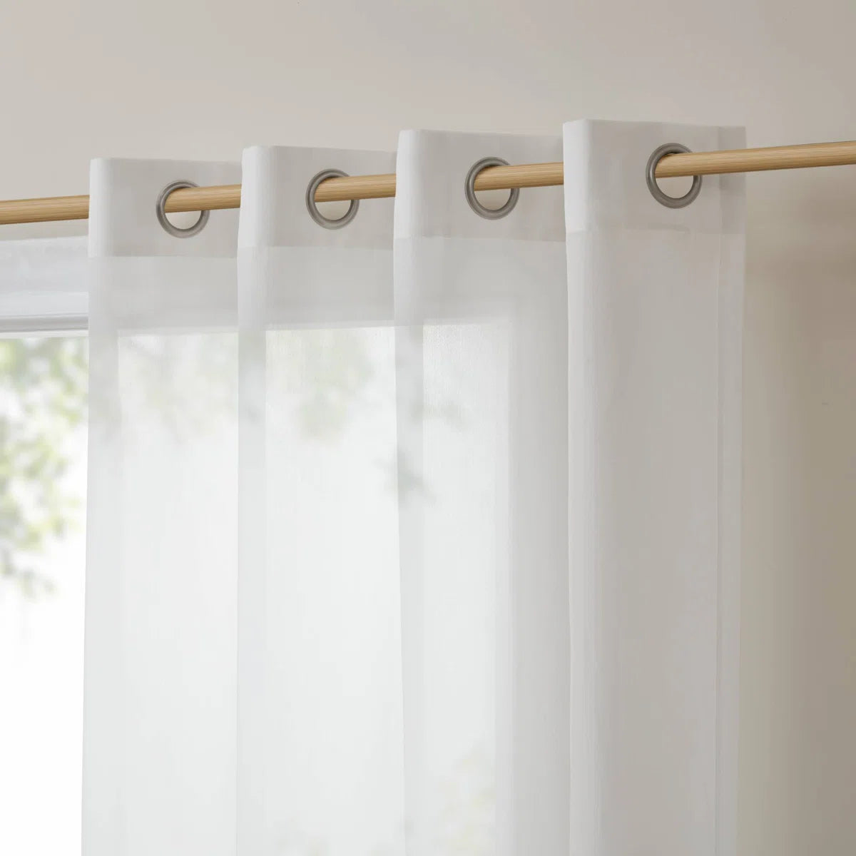 Cecily Floral Printed Burnout Sheer Grommet Single Curtain Panel