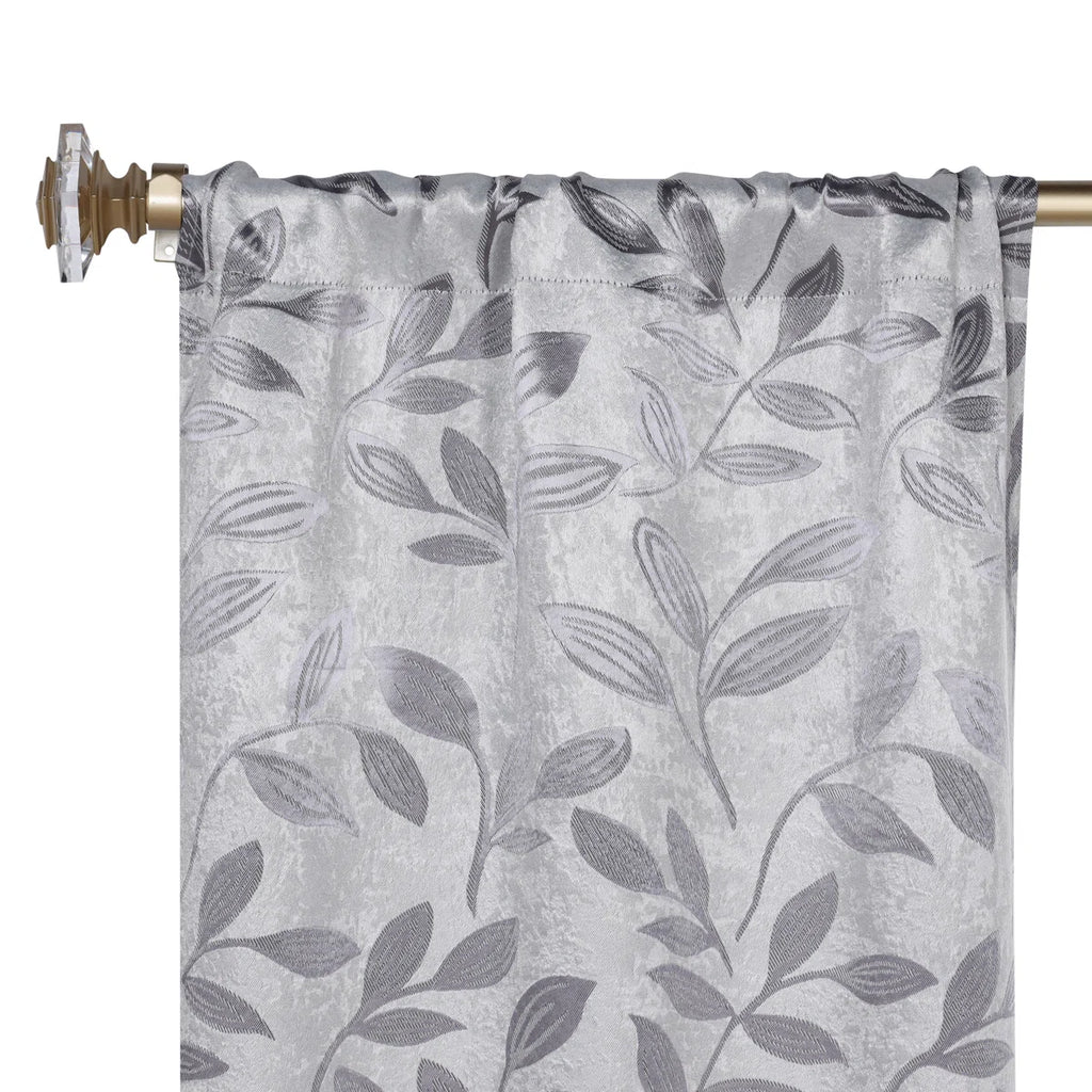 Finklea Floral Pattern Polyester Light Filtering/Room Darkening Rod Pocket Curtain Panels (Set of 2)
