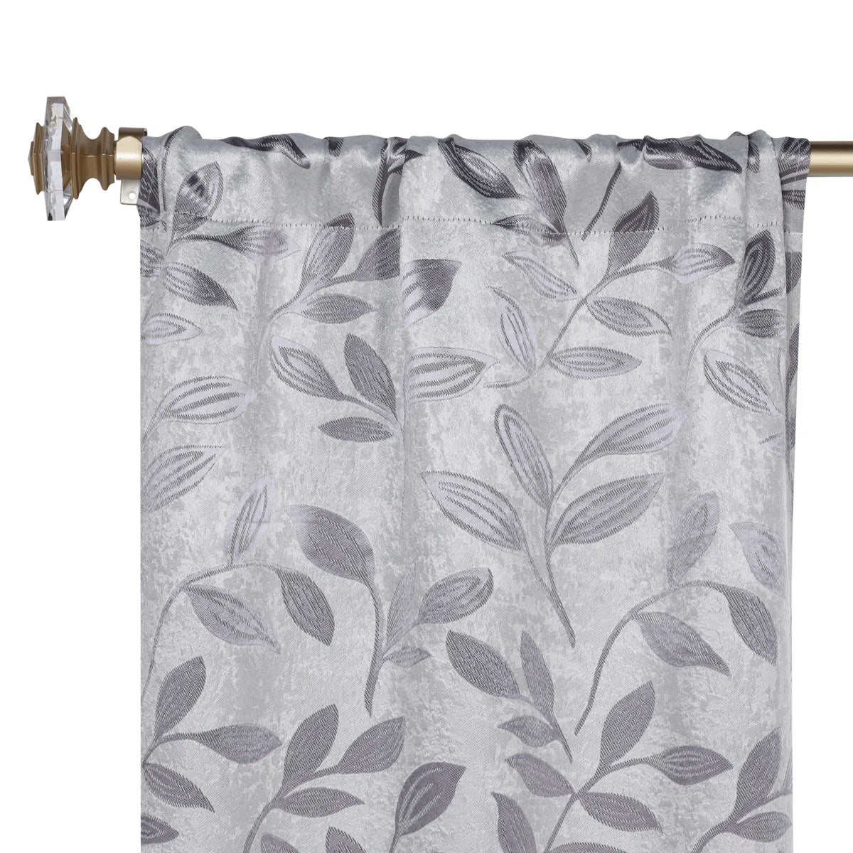 Finklea Floral Pattern Polyester Light Filtering/Room Darkening Rod Pocket Curtain Panels (Set of 2)
