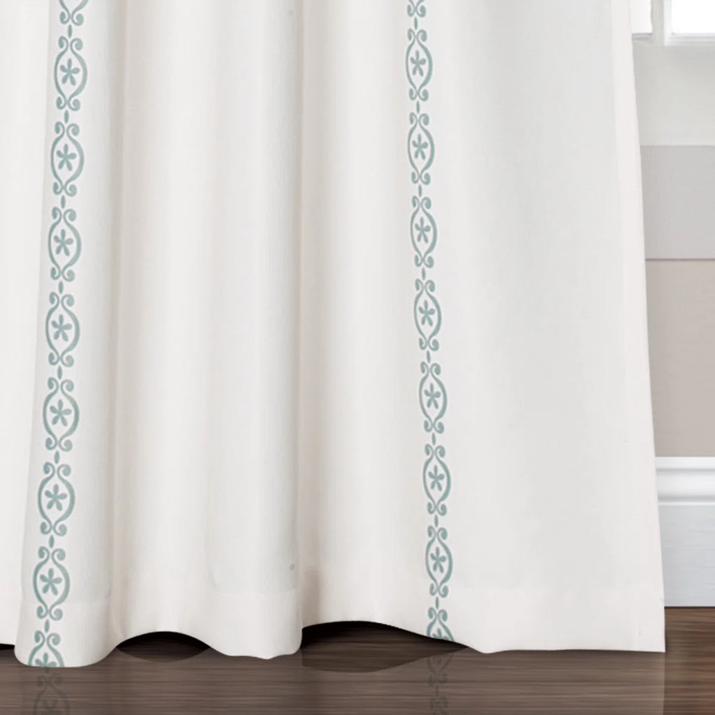 Stripe Medallion Room Darkening Curtain Pair (Set of 2)