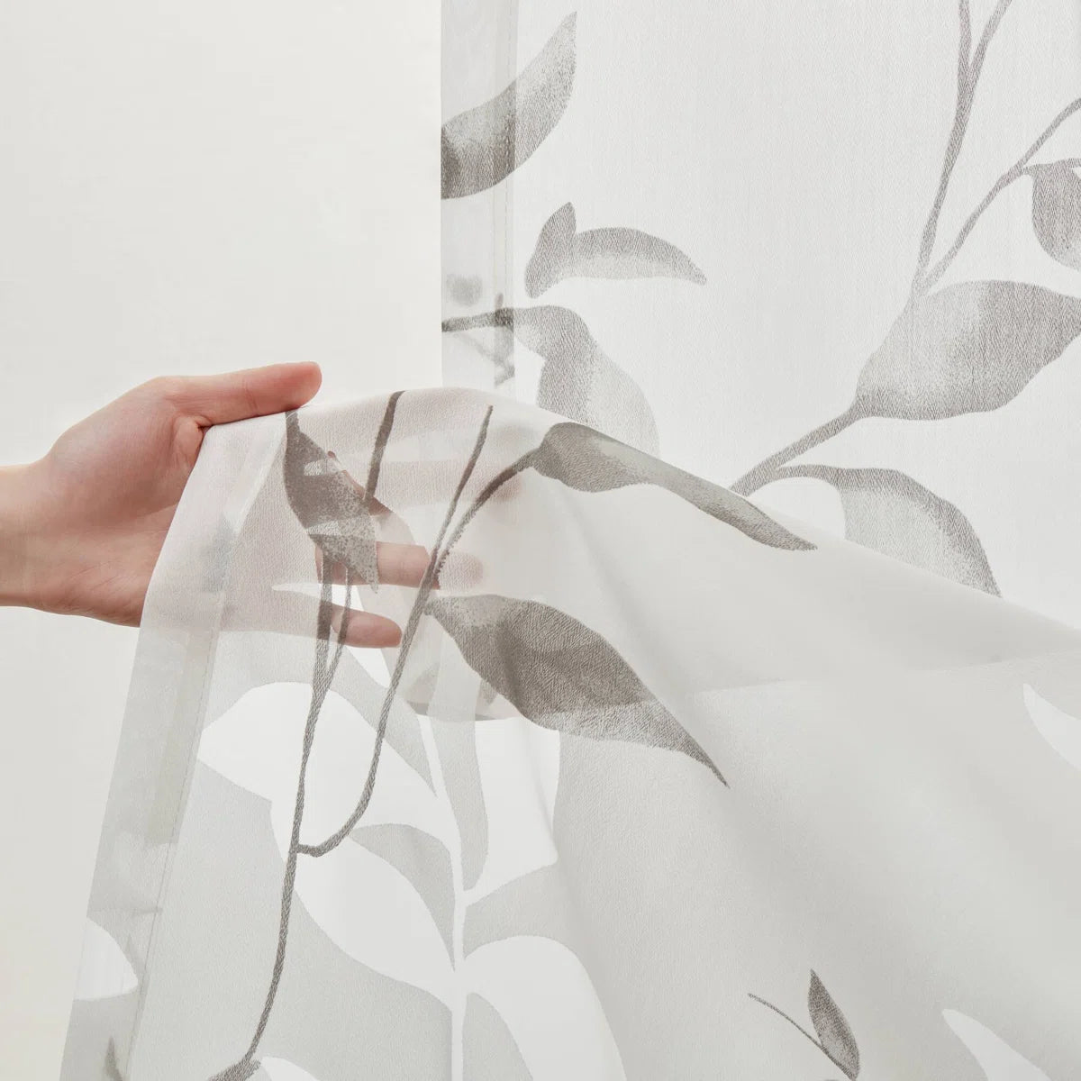 Cecily Floral Printed Burnout Sheer Grommet Single Curtain Panel