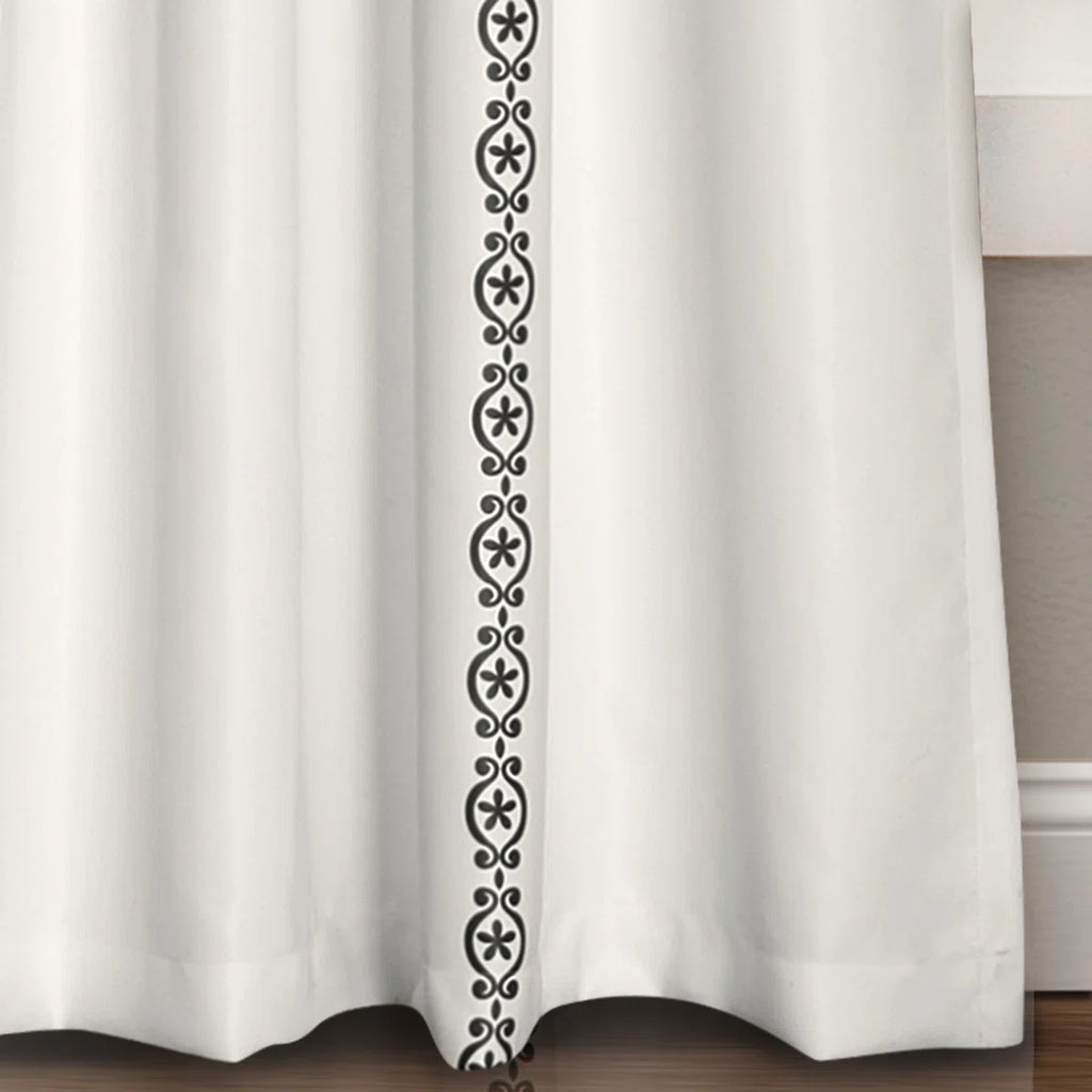 Stripe Medallion Room Darkening Curtain Pair (Set of 2)