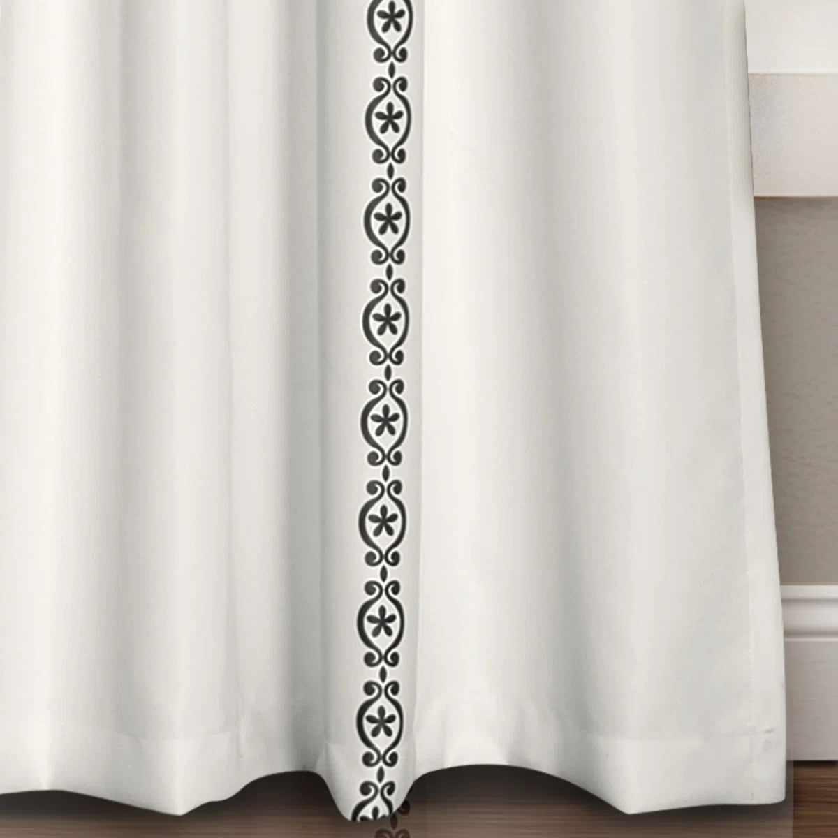 Stripe Medallion Room Darkening Curtain Pair (Set of 2)