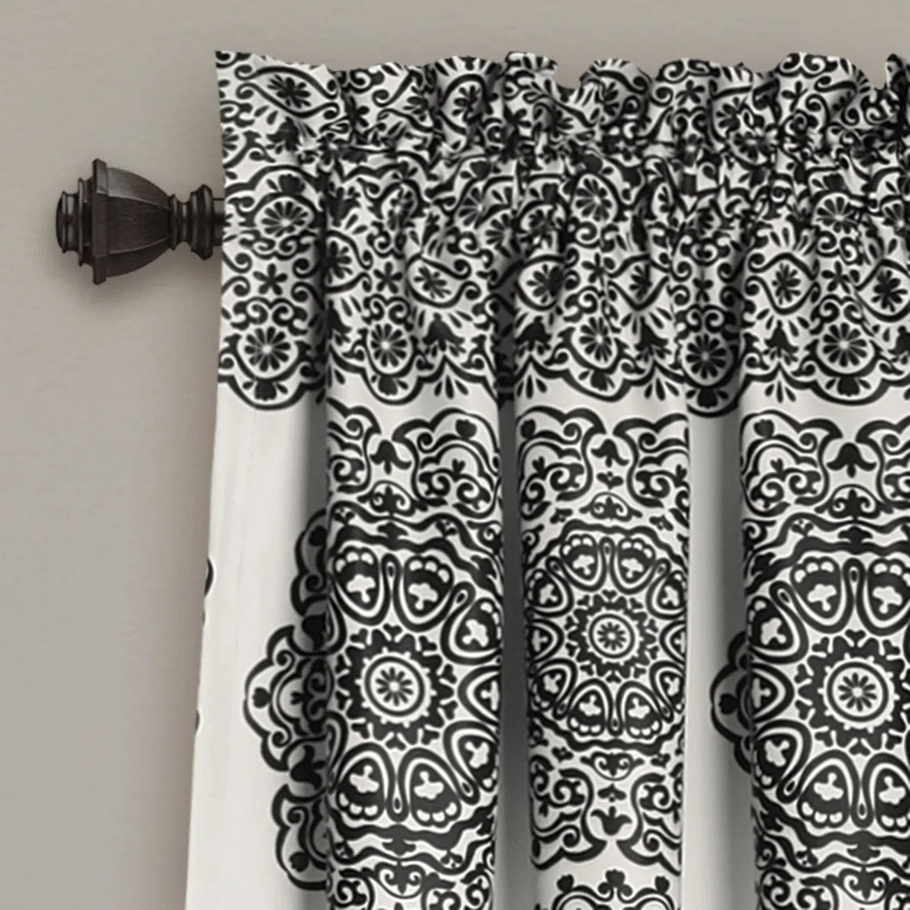 Stripe Medallion Room Darkening Curtain Pair (Set of 2)