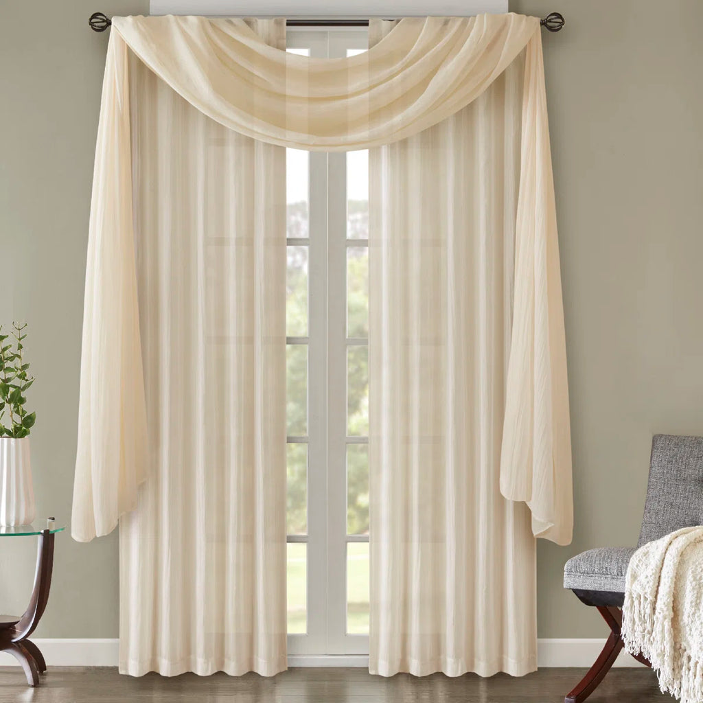 Harper Solid Crushed Curtain Panel Pair (Set of 2)
